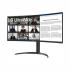LG 34" 34WR55QK-B Ultrawide™ WQHD HDR 10 100Hz Curved Monitor with USB Type-C.